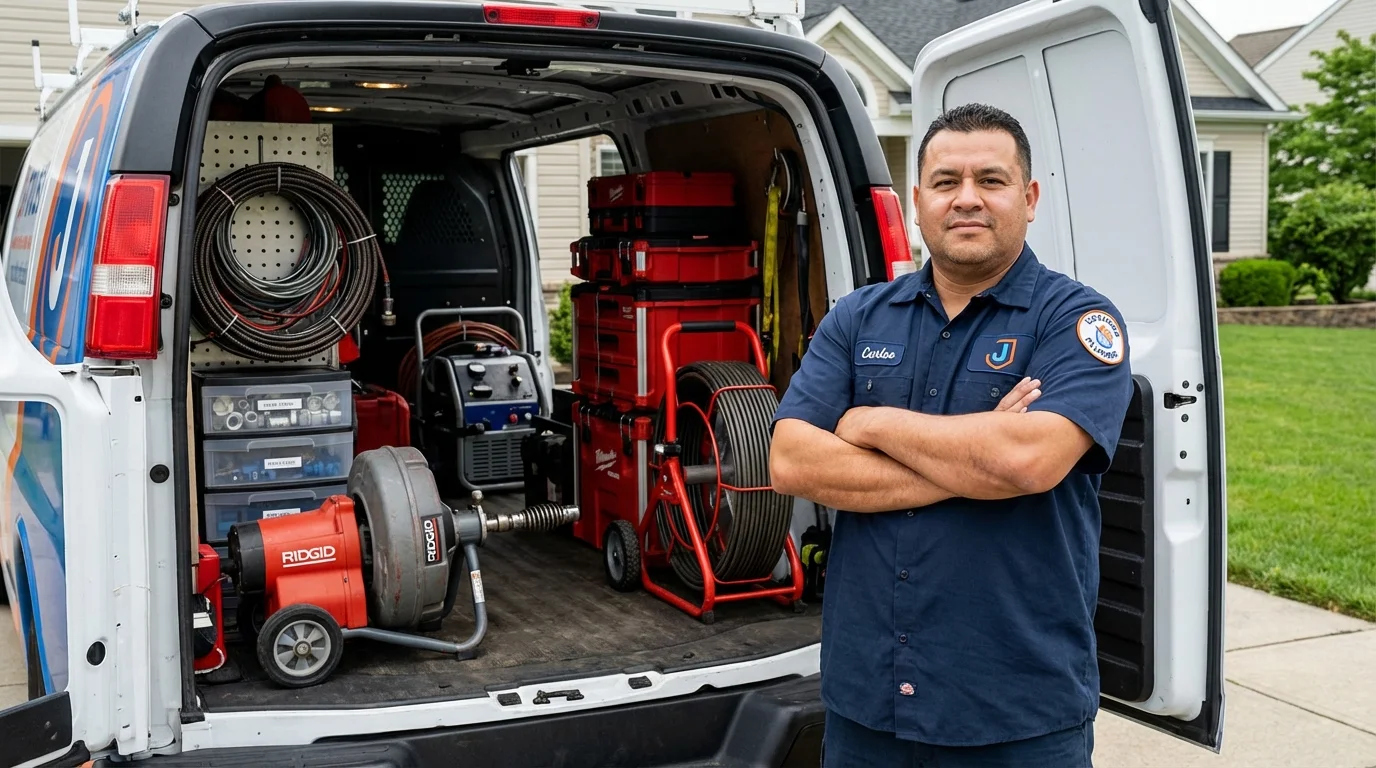 Professional drain cleaning equipment and Johns Plumbing LLC plumber in Pamplico