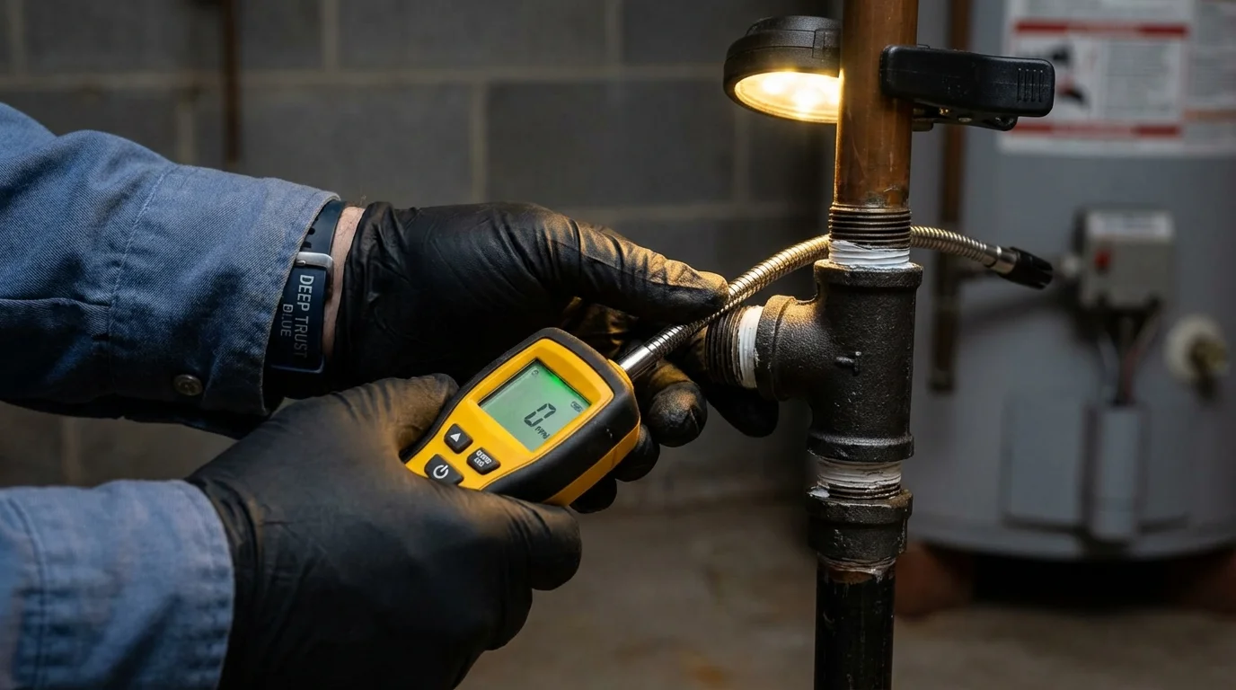 Gas leak detection with electronic sniffer by Johns Plumbing LLC in Pamplico