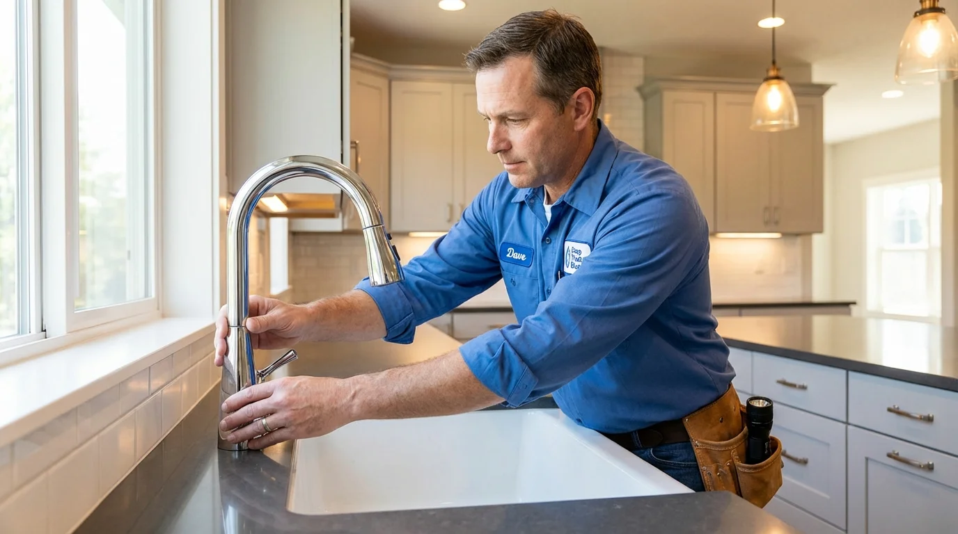 Kitchen faucet installation by Johns Plumbing LLC in Pamplico